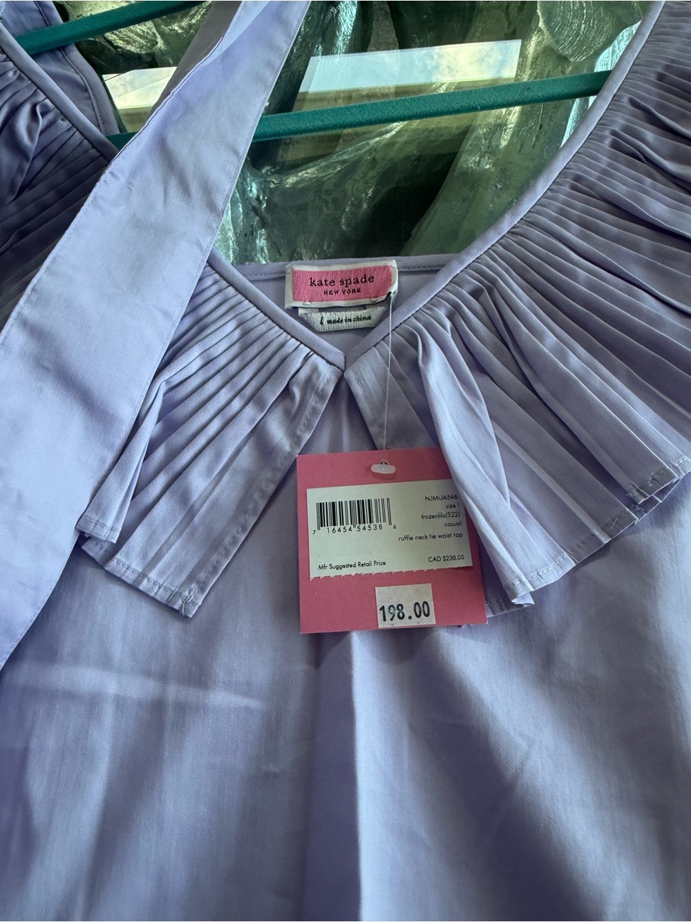 Kate Spade Ruffle Neck Tie Waist Top - Picture 4 of 6